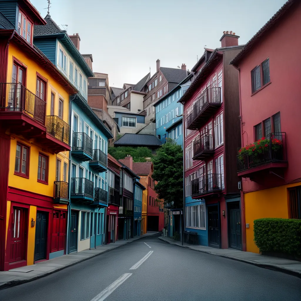 Fotos rua onirica casas coloridas subconsciente