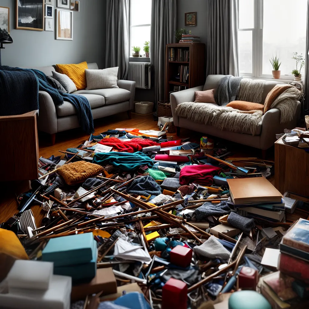 Desconcerto Doméstico: O que significa sonhar com desordem em casa? 5 Fotos sala baguncada desorganizacao mente