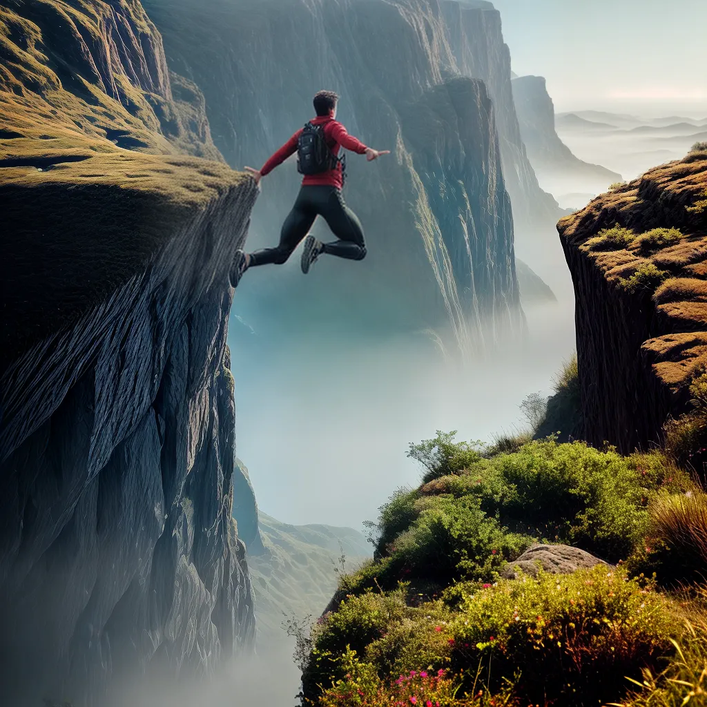 Fotos salto abismo sonho risco