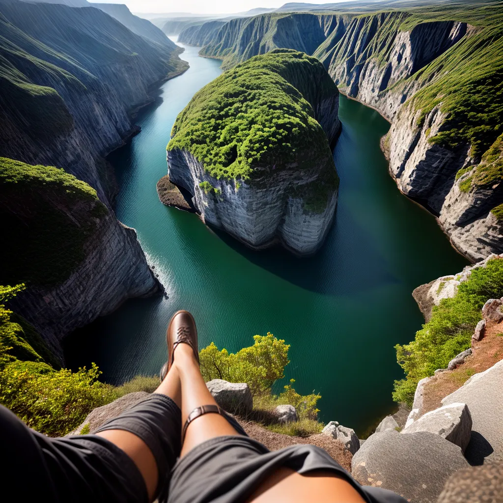 Fotos salto incerto abismo sapato