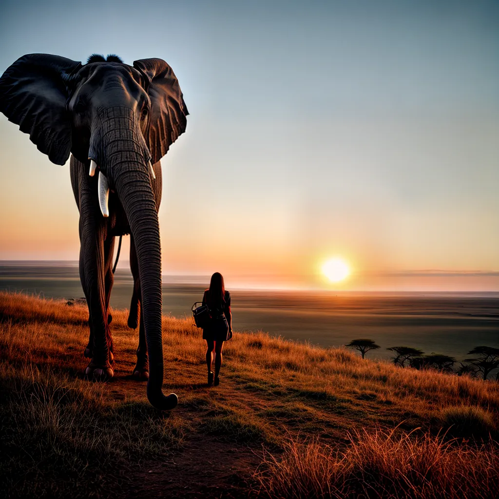 Fotos savana por do sol elefantes sonhos