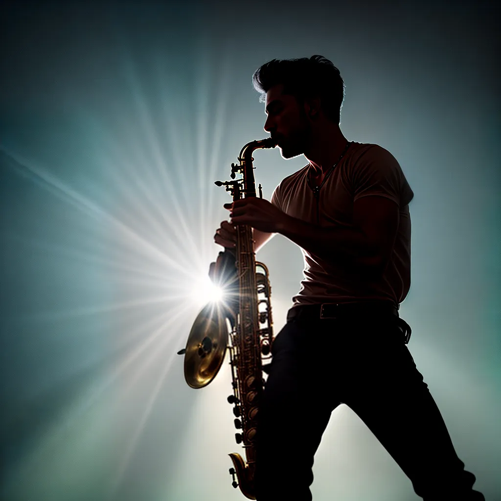 Fotos saxofonista silhueta fumaca jazz