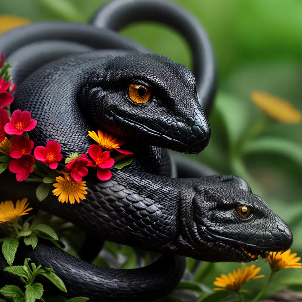 Desvende os Sonhos com Cobras: O que Representam e como Interpretá-los 3 Fotos serpente flores sombra transformacao