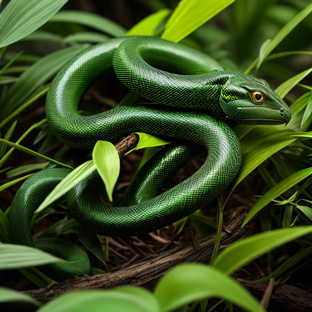 Fotos serpente verde jungla inconsciente