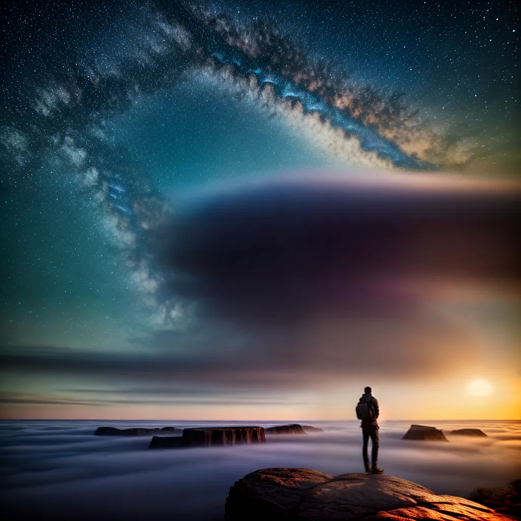 Título do blog: O Mistério por Trás dos Sonhos: Significados e Interpretacões 2 Fotos silhueta pensativo sonhos paisagem estrelas