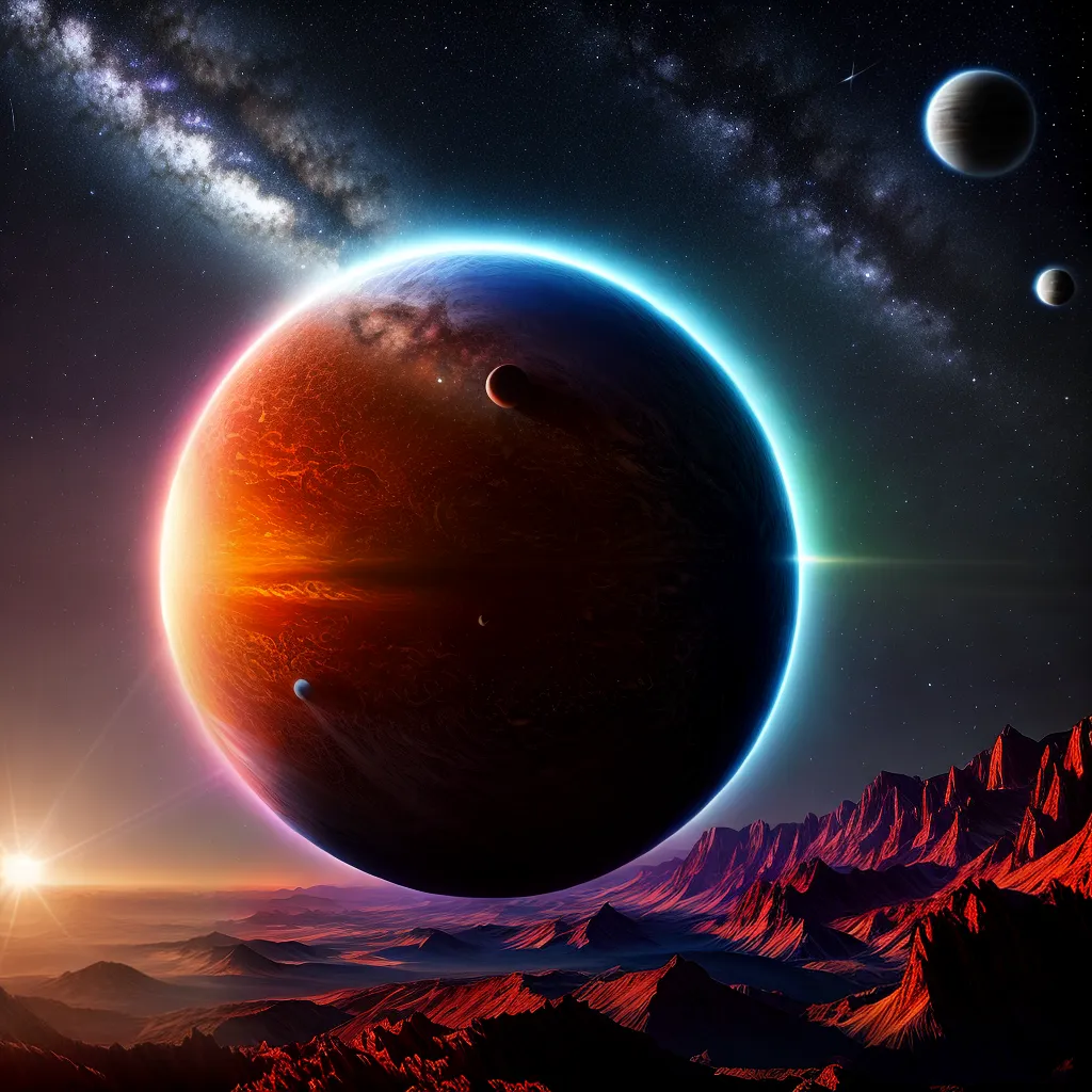 Fotos sistema solar planetas coloridos