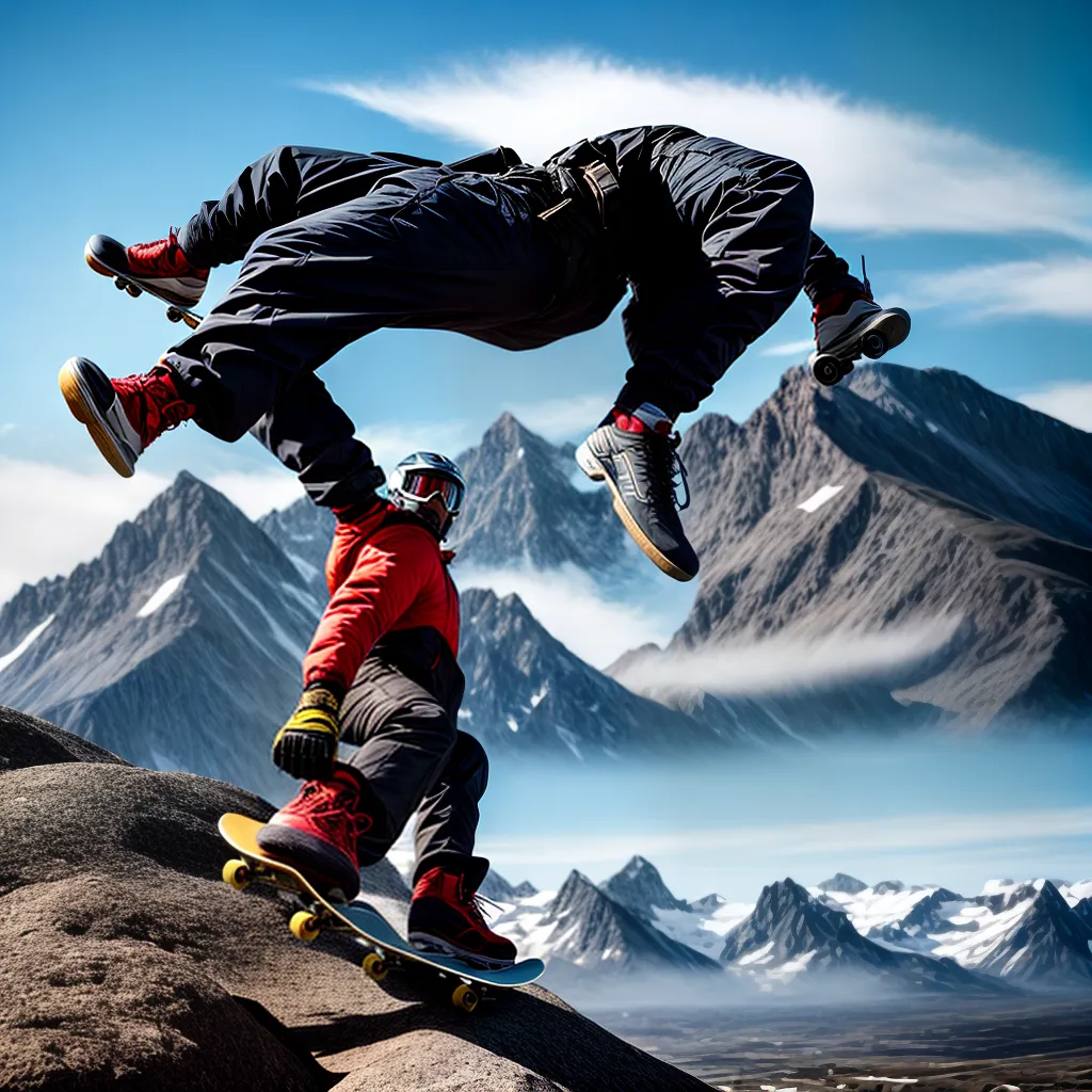 Fotos skate aventura montanha neve