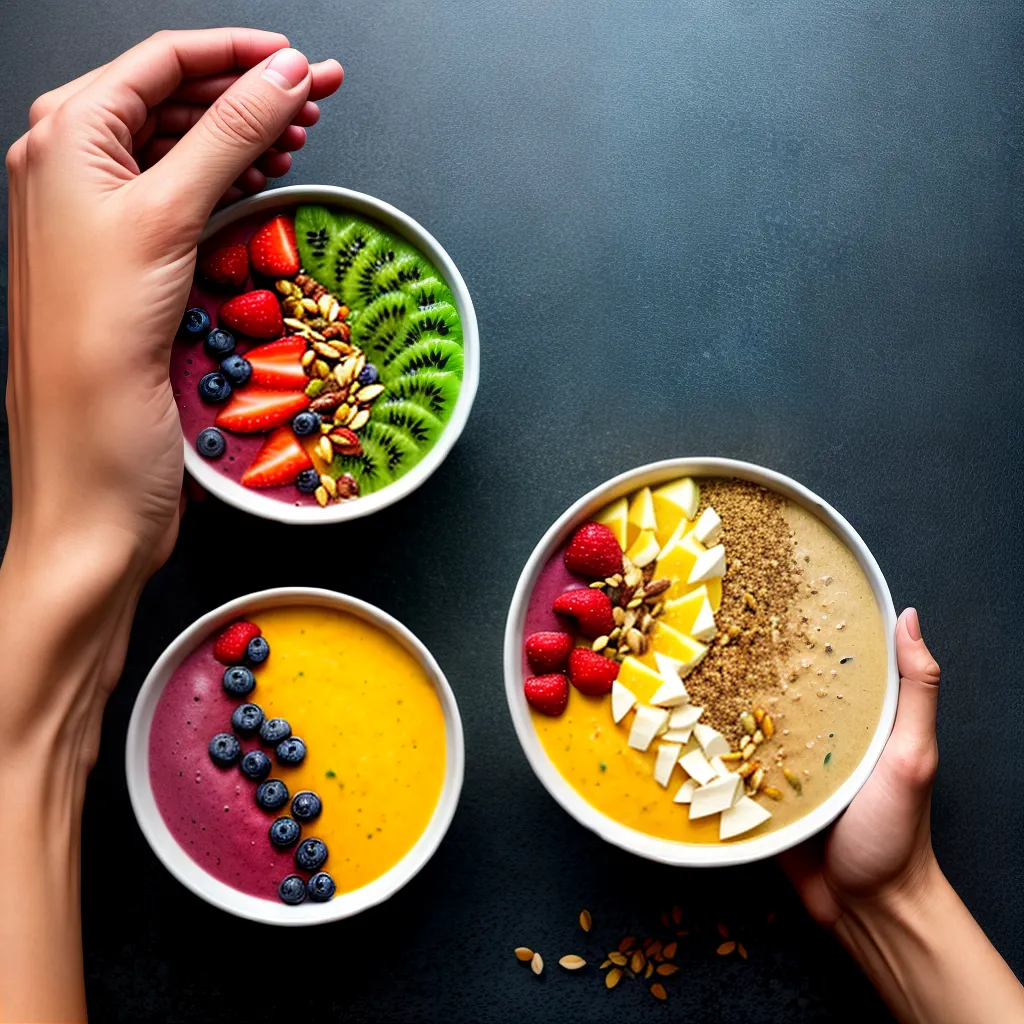 Fotos smoothie bowl mao frutas saude