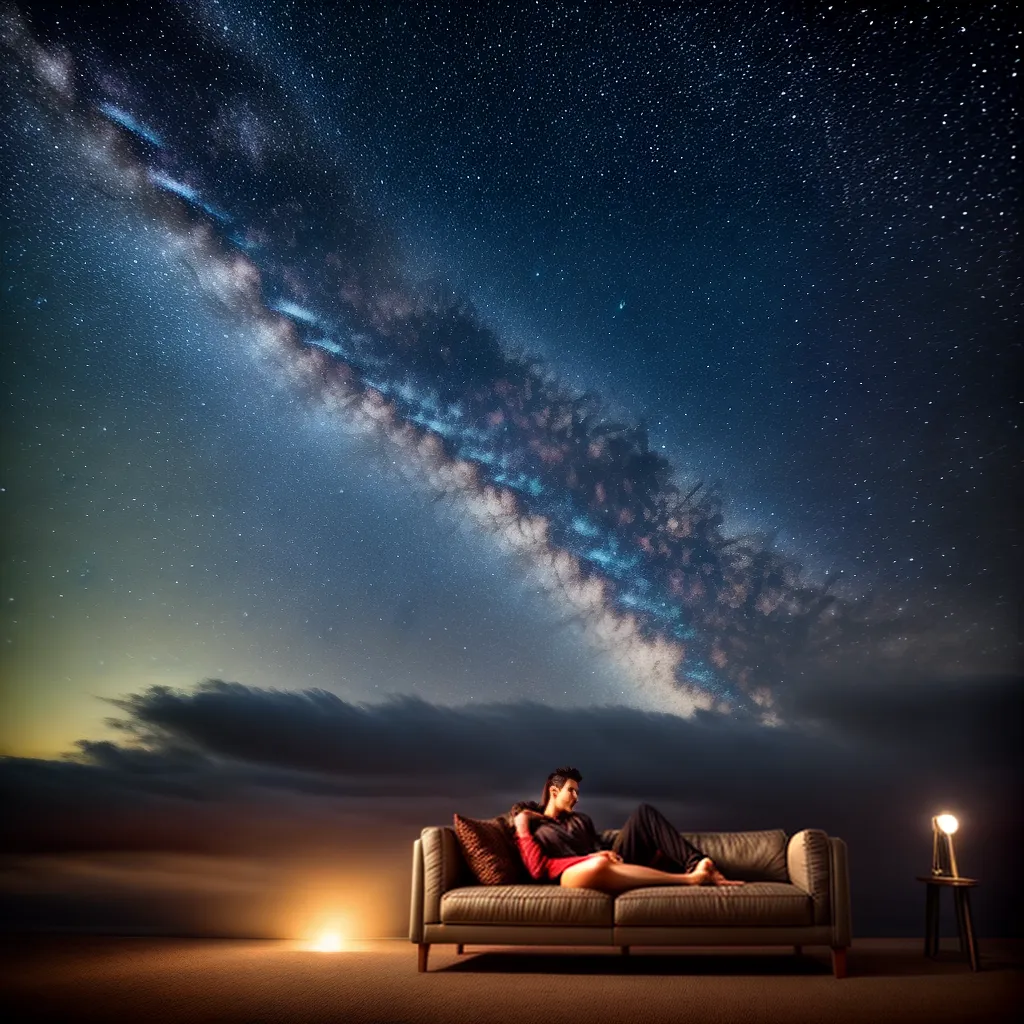 Fotos sofa nuvens estrelas relaxamento sonho