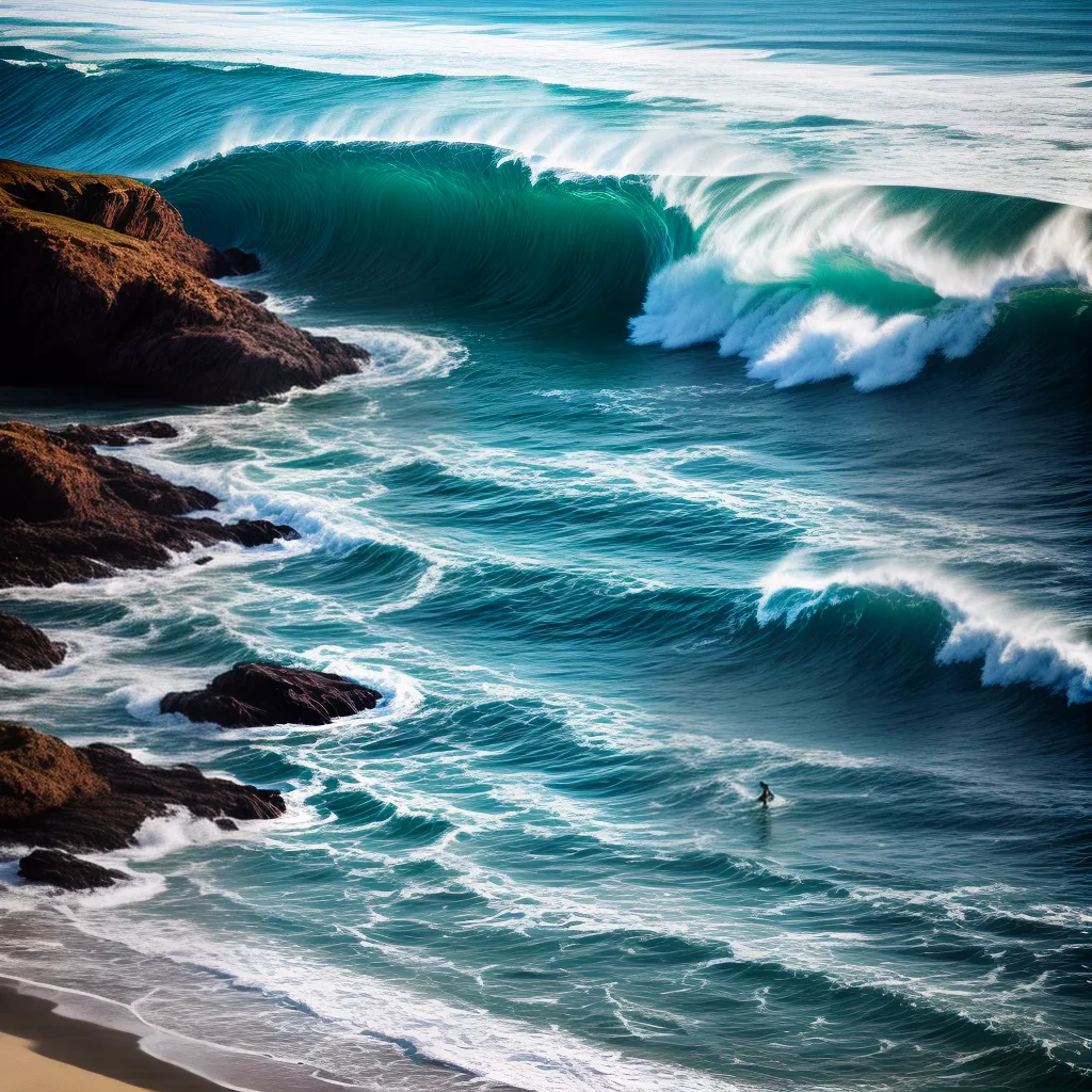 Fotos solidao praia infinito ondas