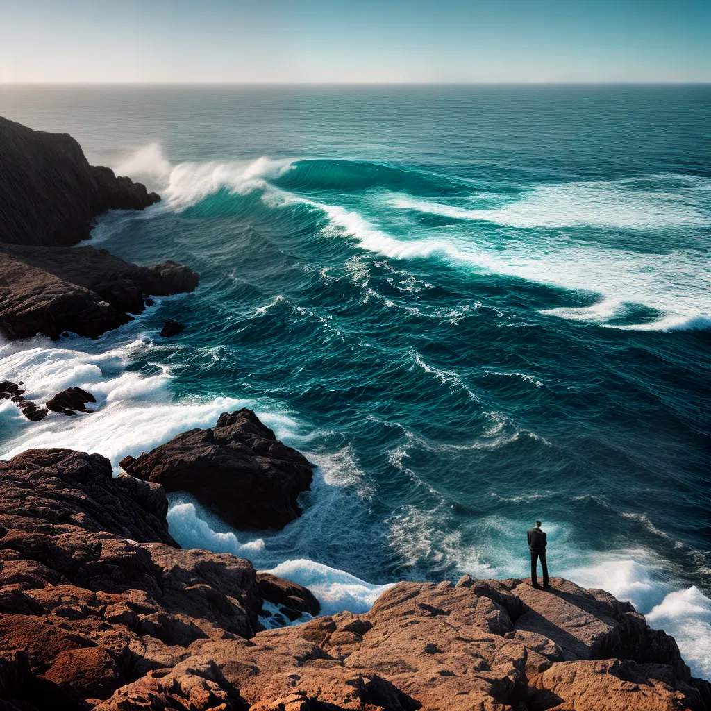 Fotos solitario oceano horizonte profundidade