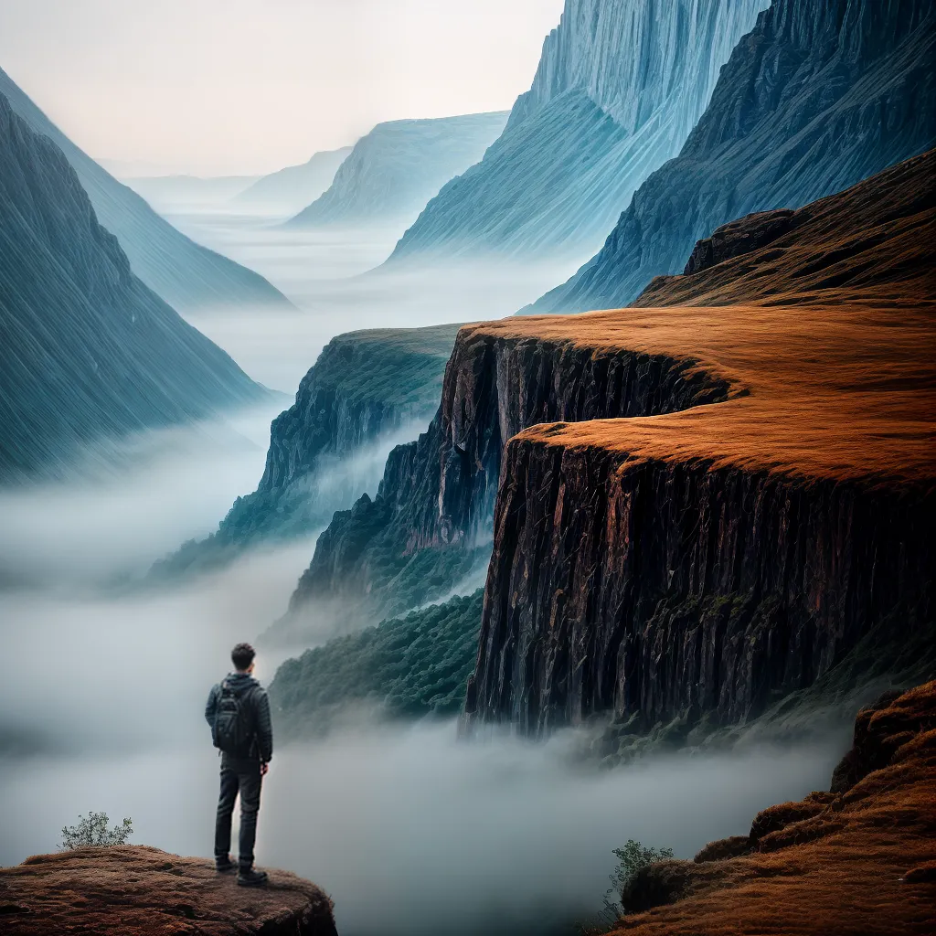 Interpretando sonhos através da figura de linguagem: descubra o significado por trás dos símbolos. 4 Fotos sonhador abismo paisagem