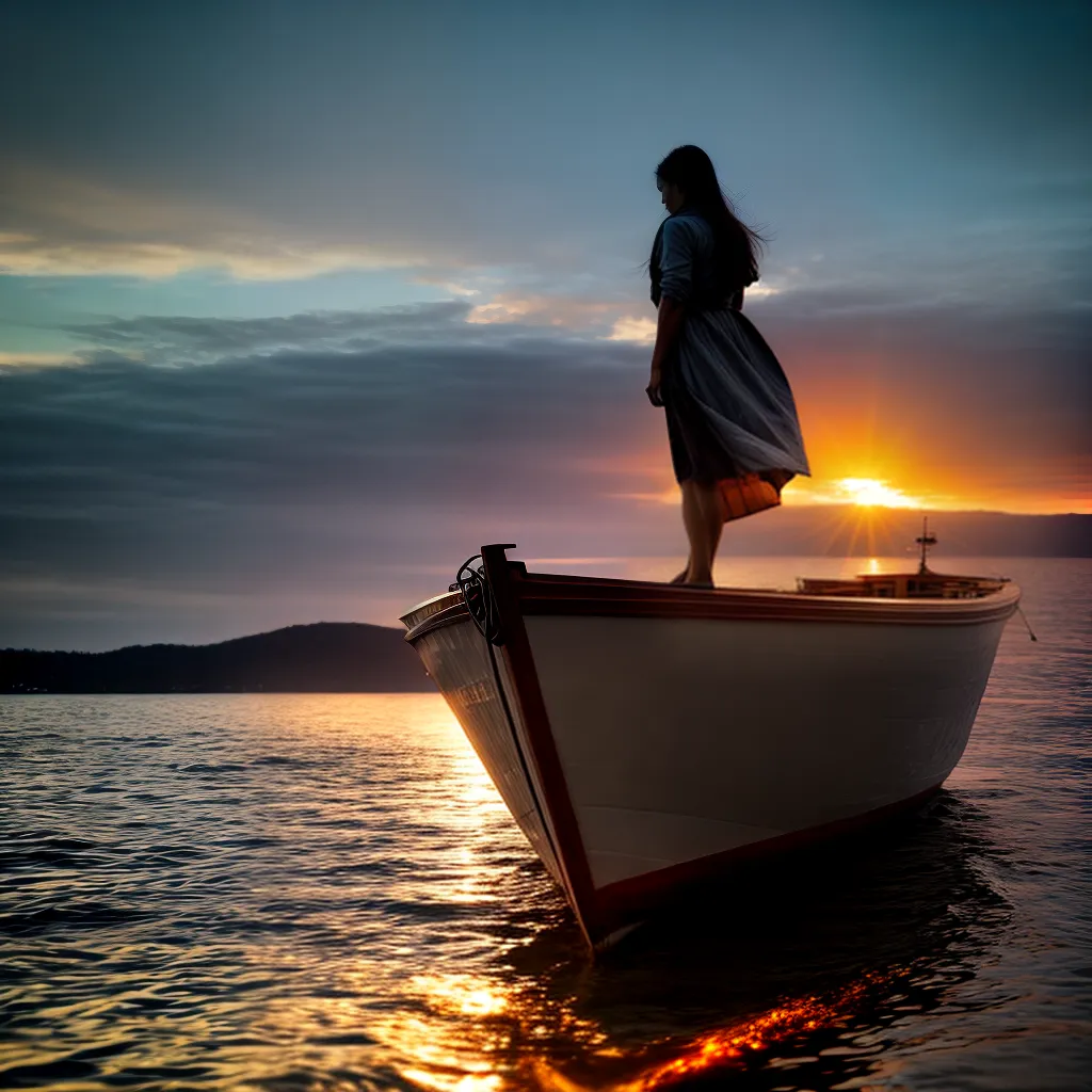 Fotos sonhador barco paz por do sol