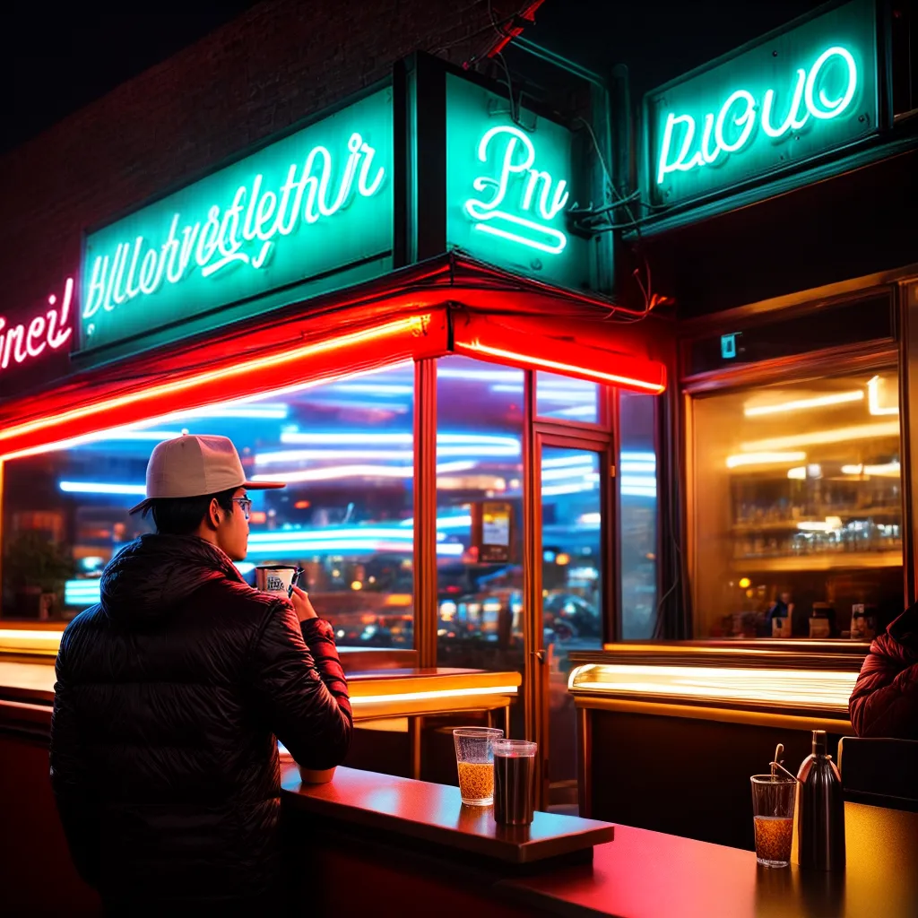 Desvendando o significado de sonhar com lanchonetes e luminosidade 2 Fotos sonhador diner neon conforto