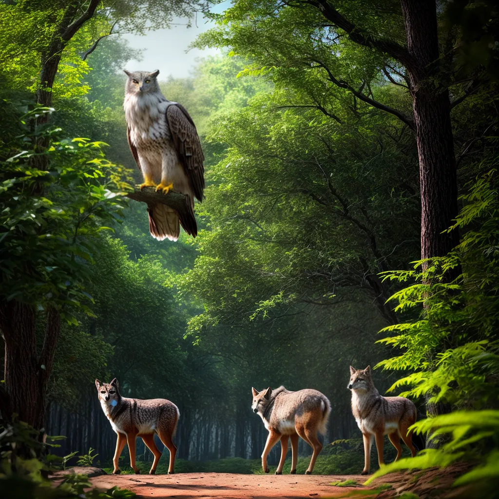 Fotos sonhador floresta animais eagle lobo veado coruja