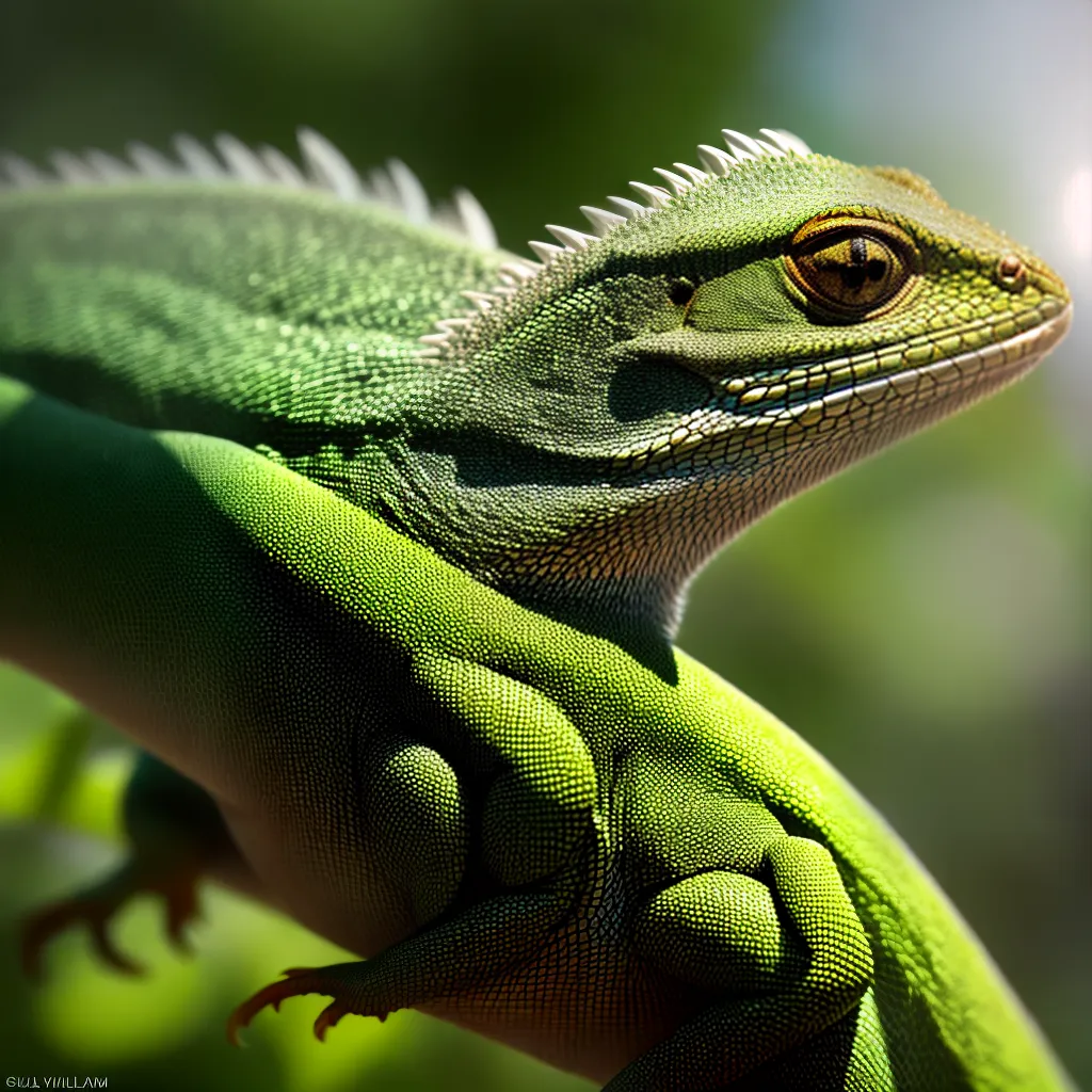 Fotos sonhador lagarto verde olhos brilhantes