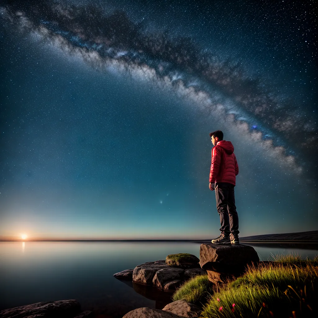 Fotos sonhador lago lua estrelas misterio
