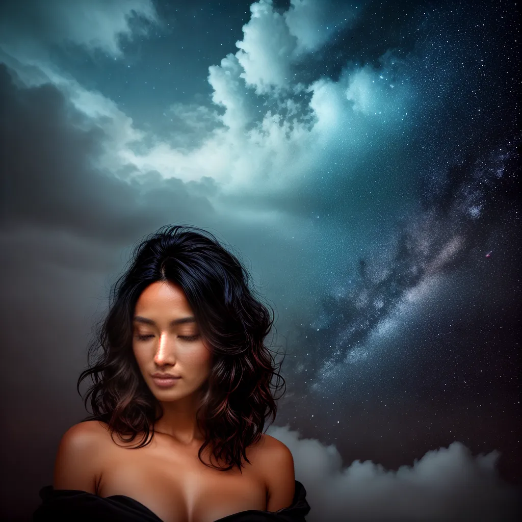 Fotos sonhador nuvens estrelas giratoria