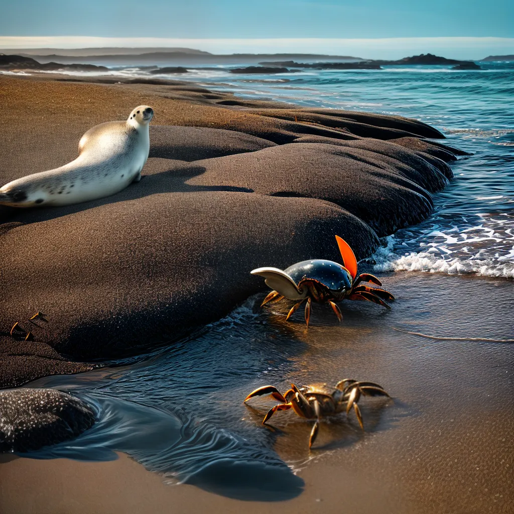 Fotos sonhador praia caranguejos foca 1