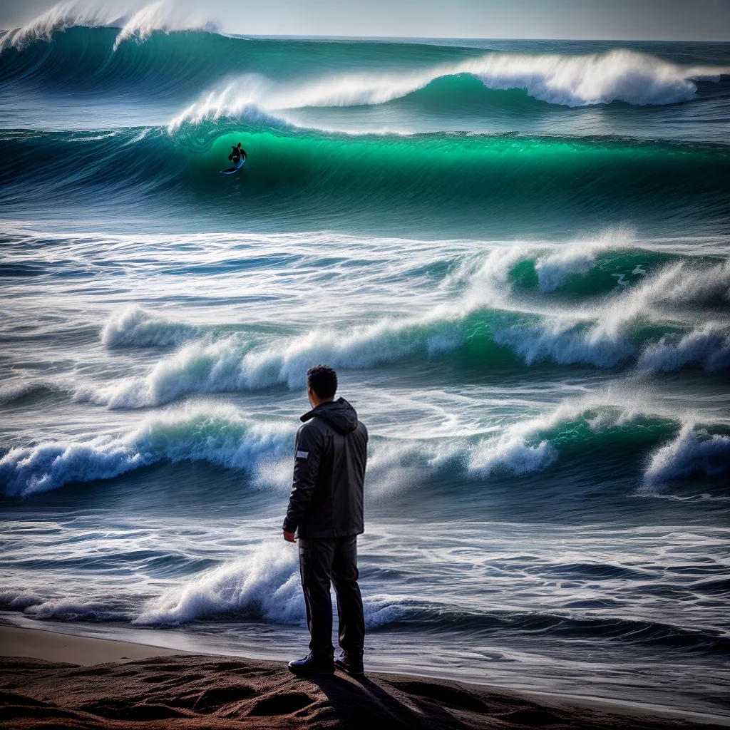Fotos sonhador praia ondas misterio
