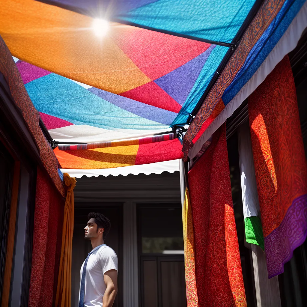 Fotos sonhador toldo colorido sol