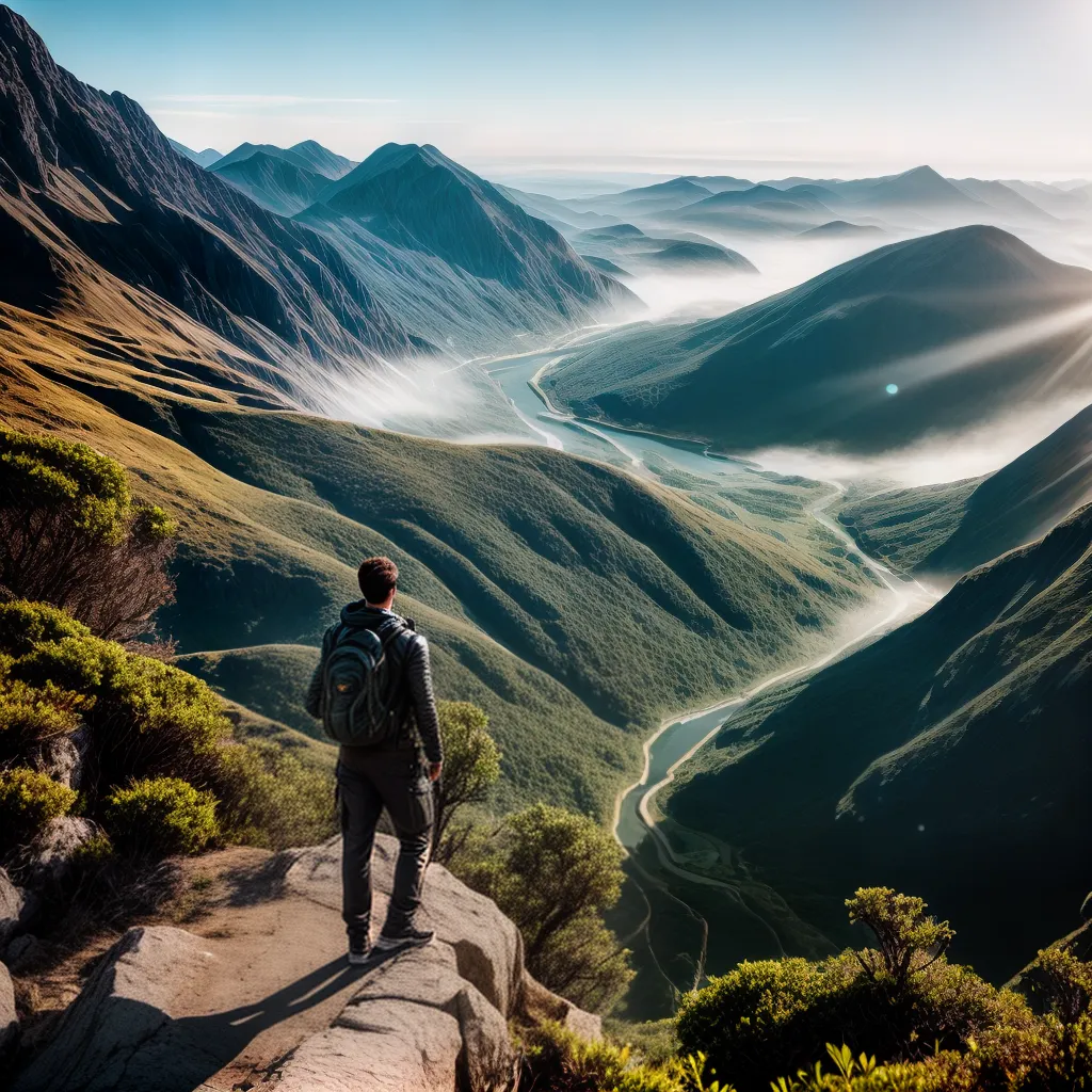 Fotos sonhador topo montanha paisagem 1