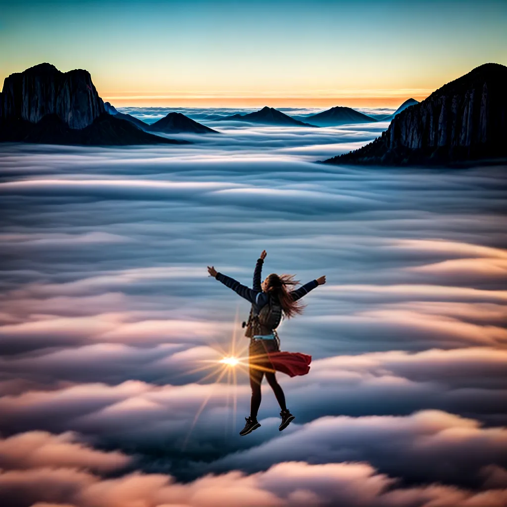 Fotos sonhador voando nuvens liberdade