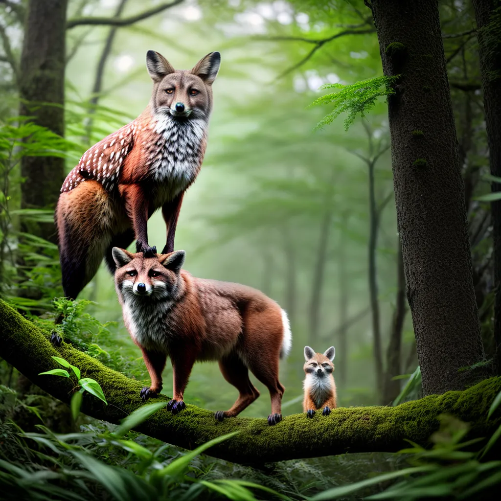 Fotos sonhadora floresta animais sabios