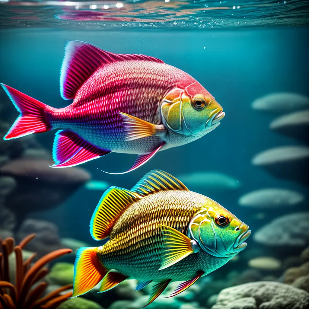 Fotos sonhar peixe cena subaquatica colorida