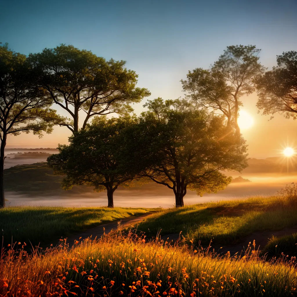 Fotos sonho amanhecer campo ouro