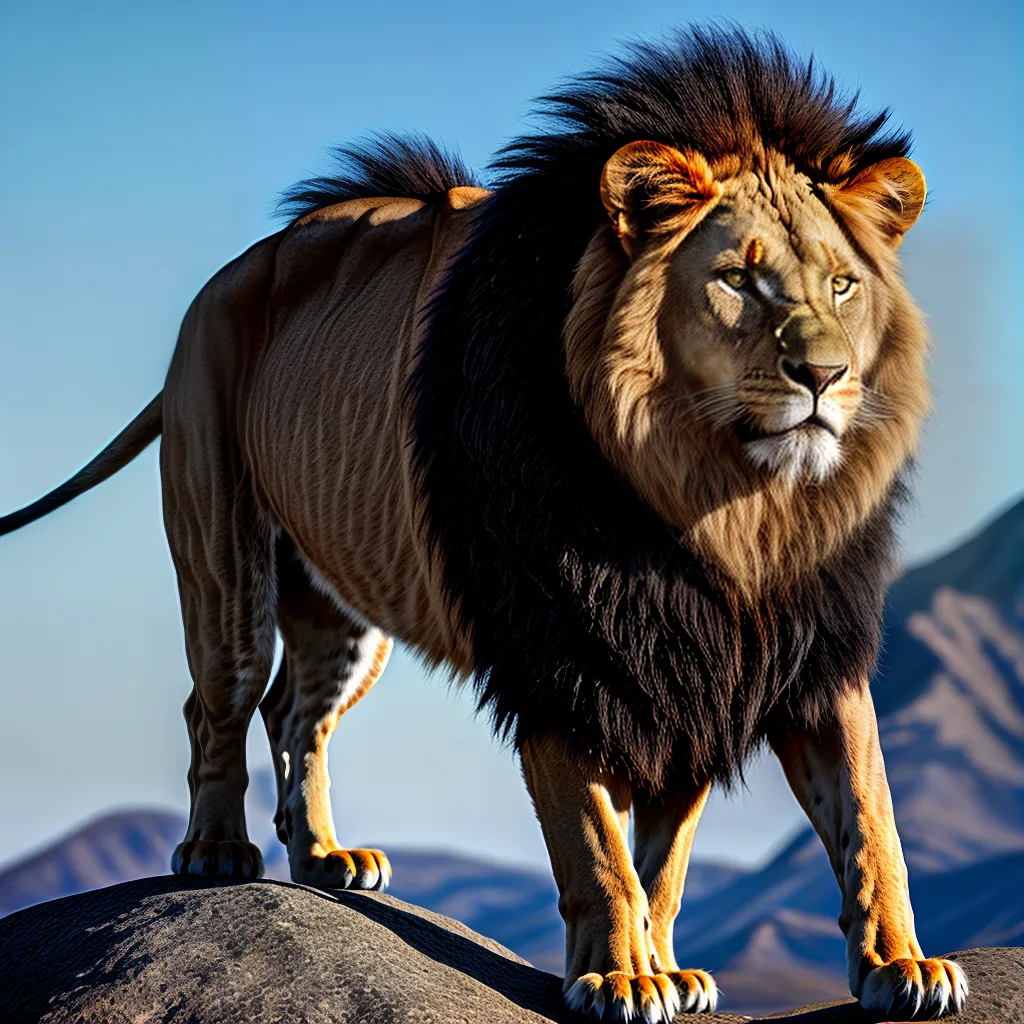Fotos sonho animais selvagens leao montanha