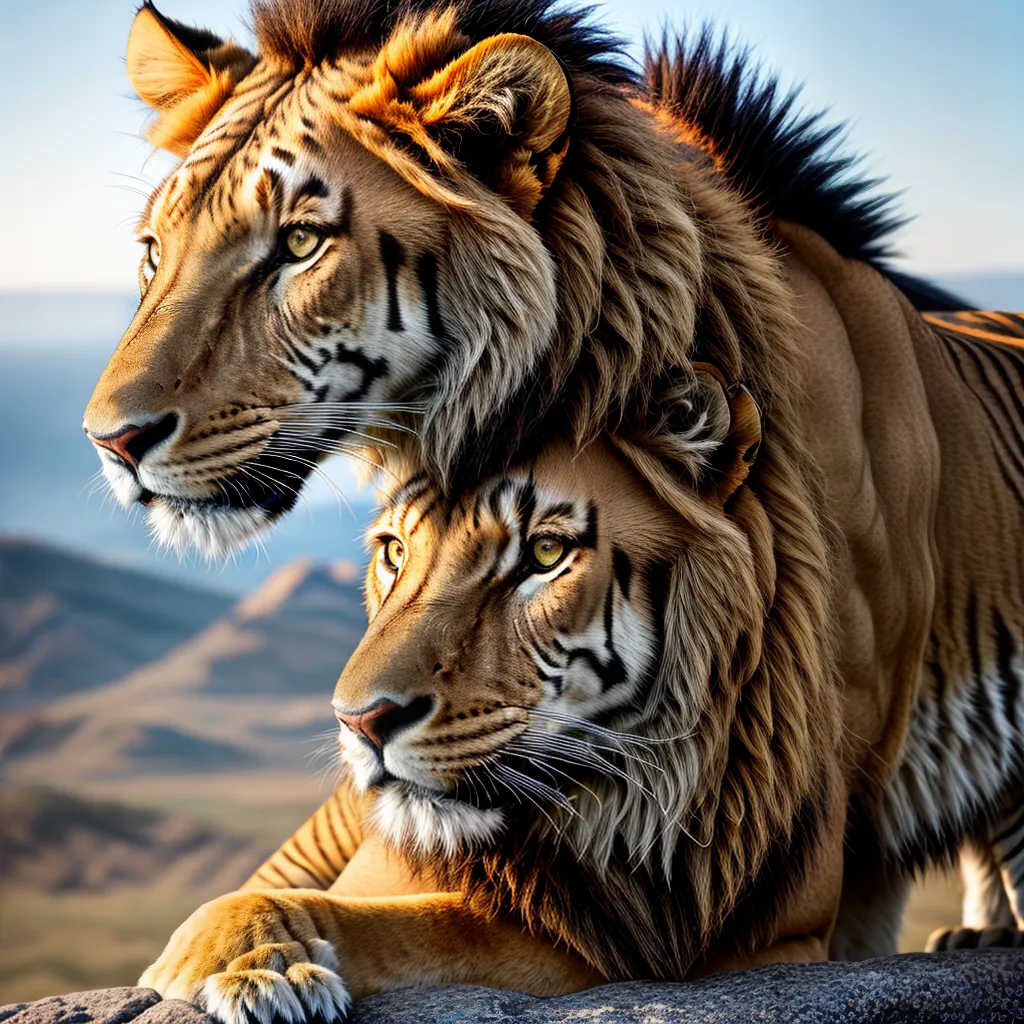 Fotos sonho animais selvagens leao tigre