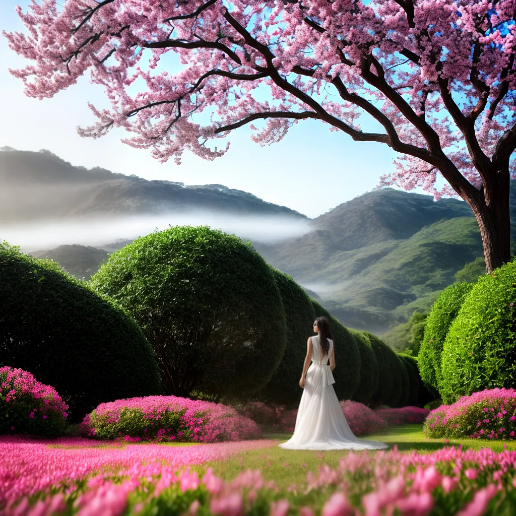 Fotos sonho arvore seda flor rosa ceu azul