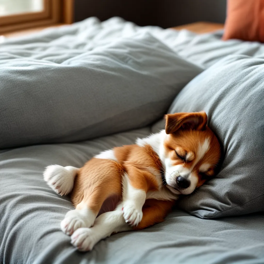 Fotos sonho cachorro fofo leito