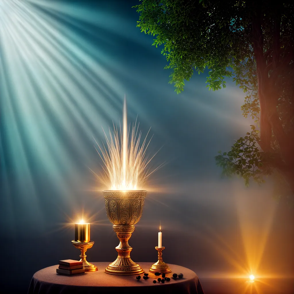 Fotos sonho calice sagrado ouro luz