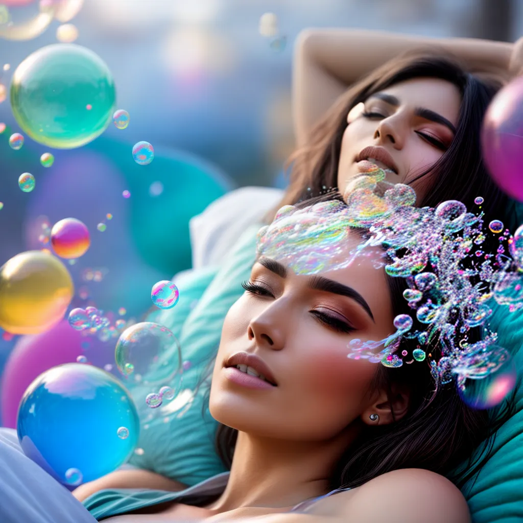 Fotos sonho cama bolhas memorias positividade