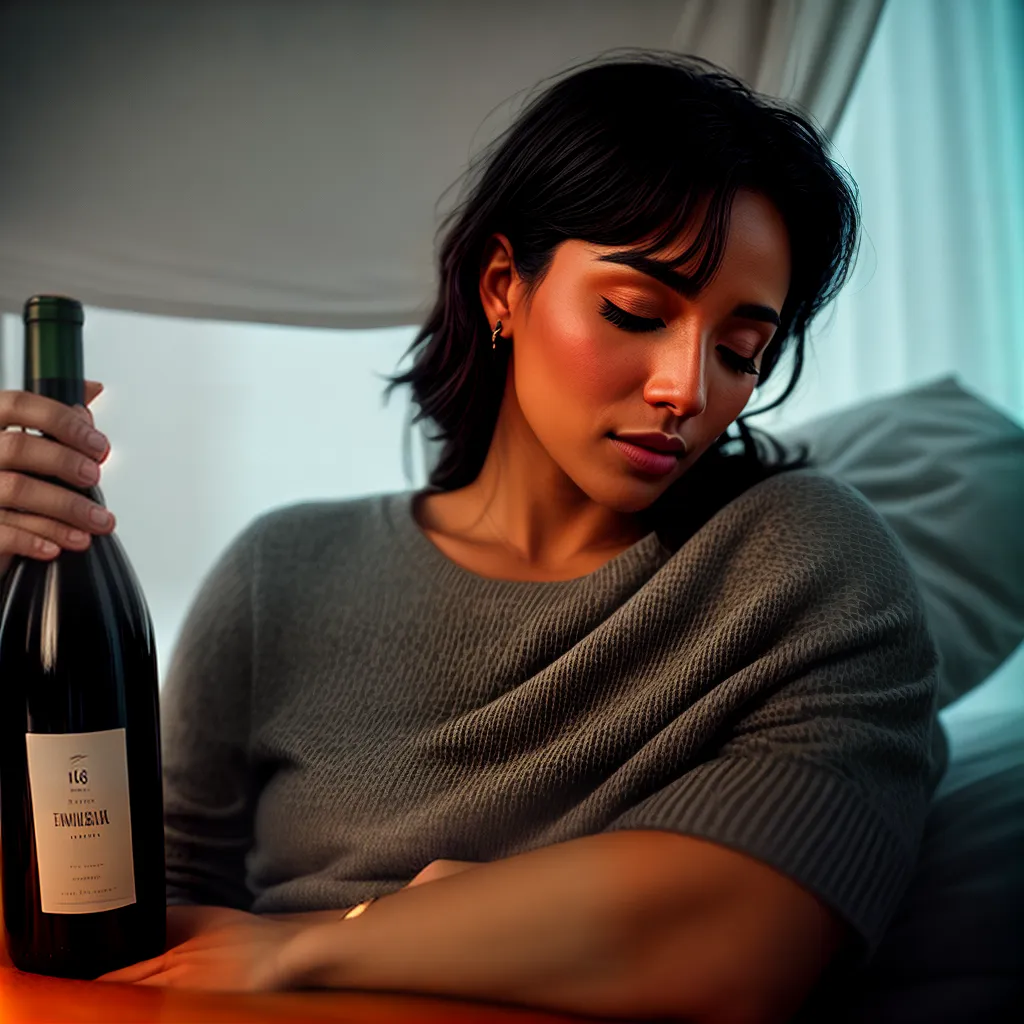Fotos sonho cama garrafa vinho embriaguez negada