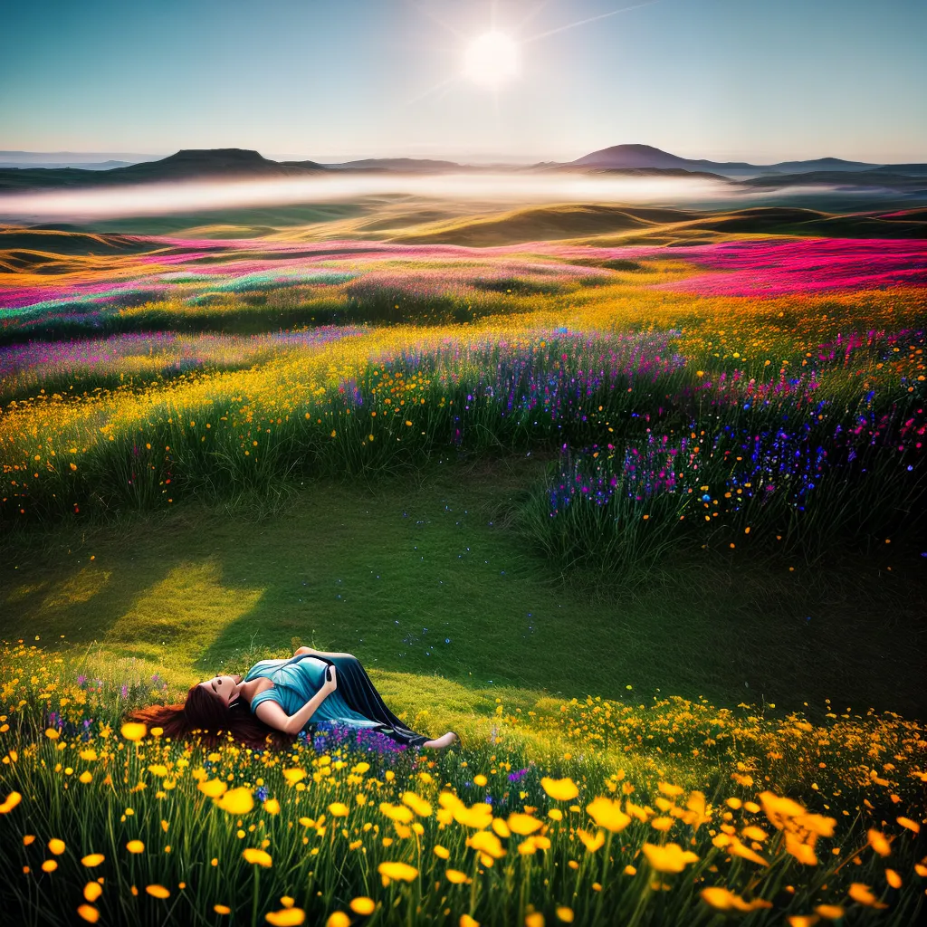 Fotos sonho campo flores estrelas