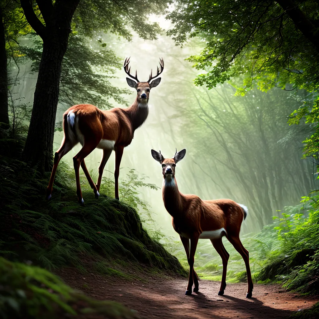 Fotos sonho cervo floresta misterio