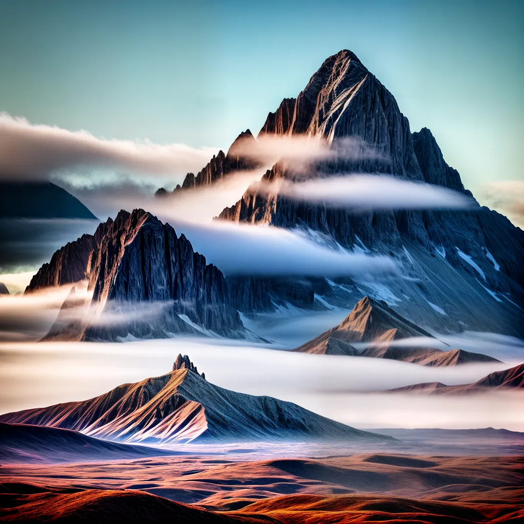 Fotos sonho cume montanha nuvens