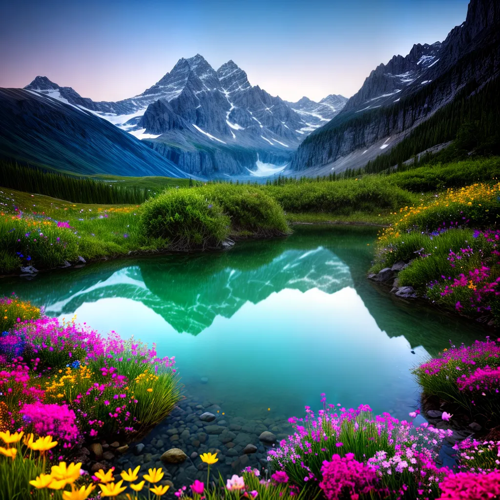 Fotos sonho flores agua montanha