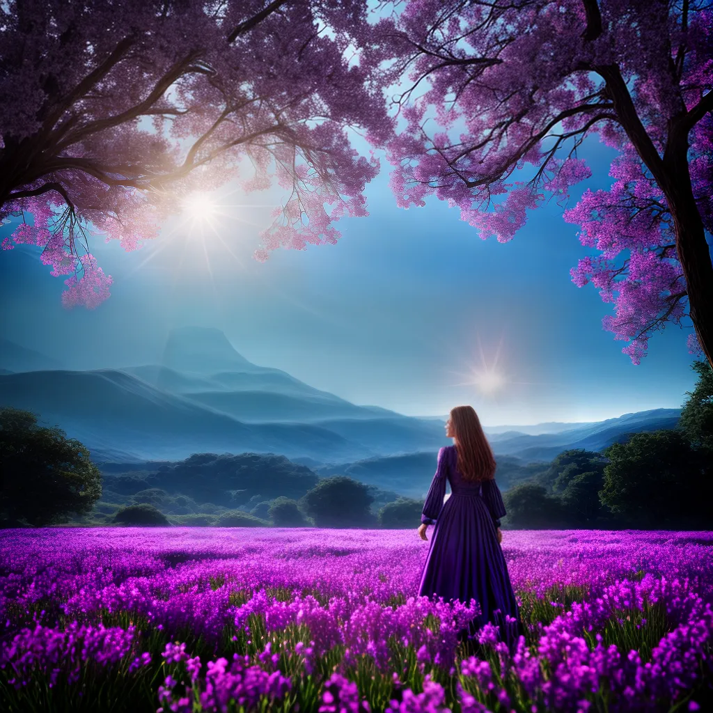 Fotos sonho flores roxas luz ultravioleta
