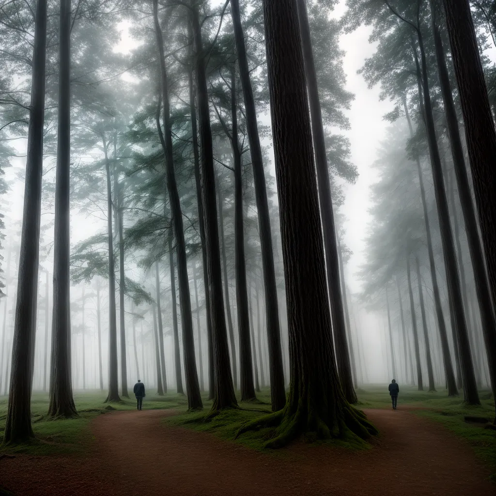 Fotos sonho floresta misterio nevoa
