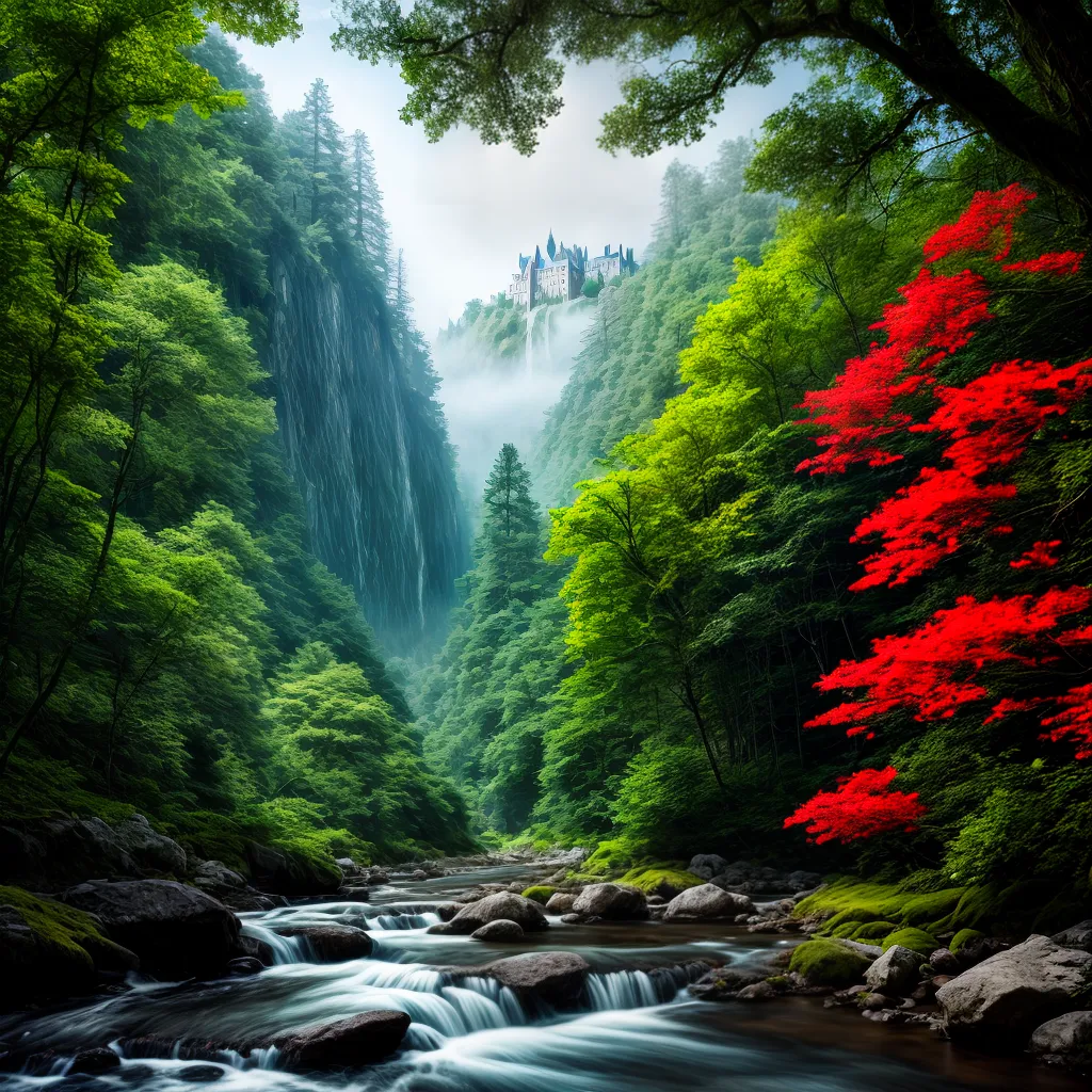 Encantador Cenário onírico: Desvendando o Simbolismo dos Encantamentos nos Sonhos 3 Fotos sonho floresta rio castelo cristal