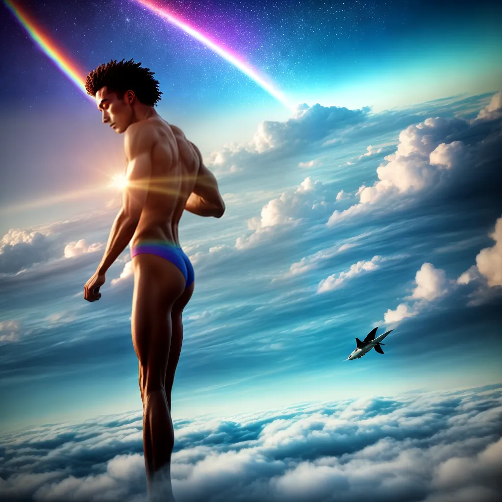 Fotos sonho flutuando nuvens peixe arcoiris