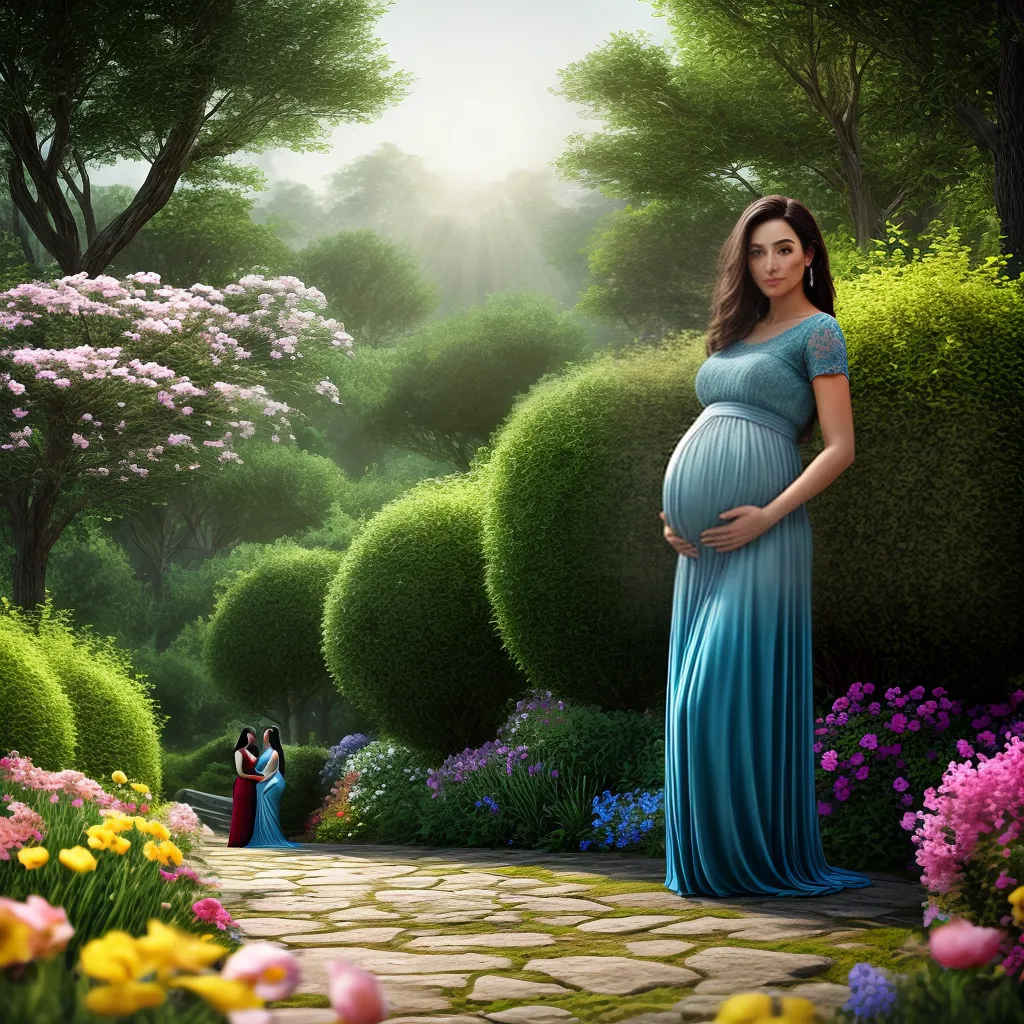 Fotos sonho gravidez mae jardim florido