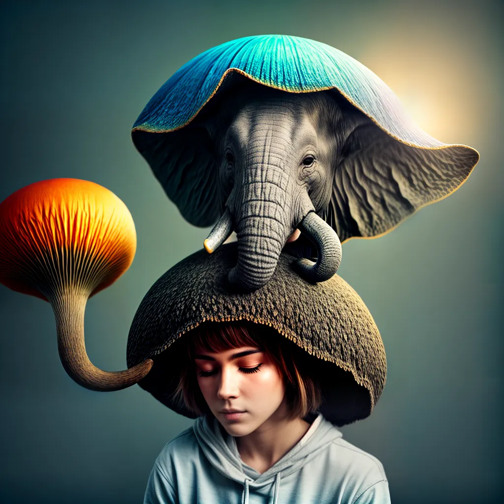 Fotos sonho imaginario elefante cogumelo arvore