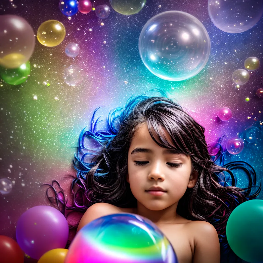 Fotos sonho infantil bolhas coloridas 1
