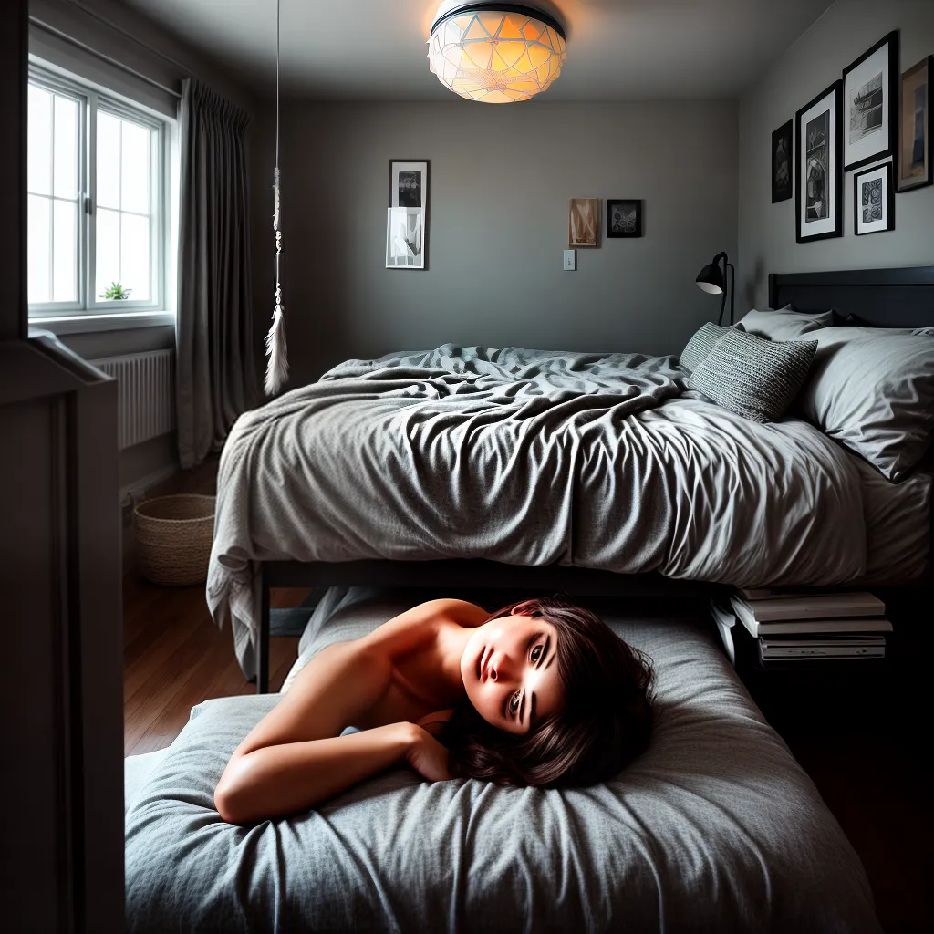Fotos sonho inquietante cama olhos abertos