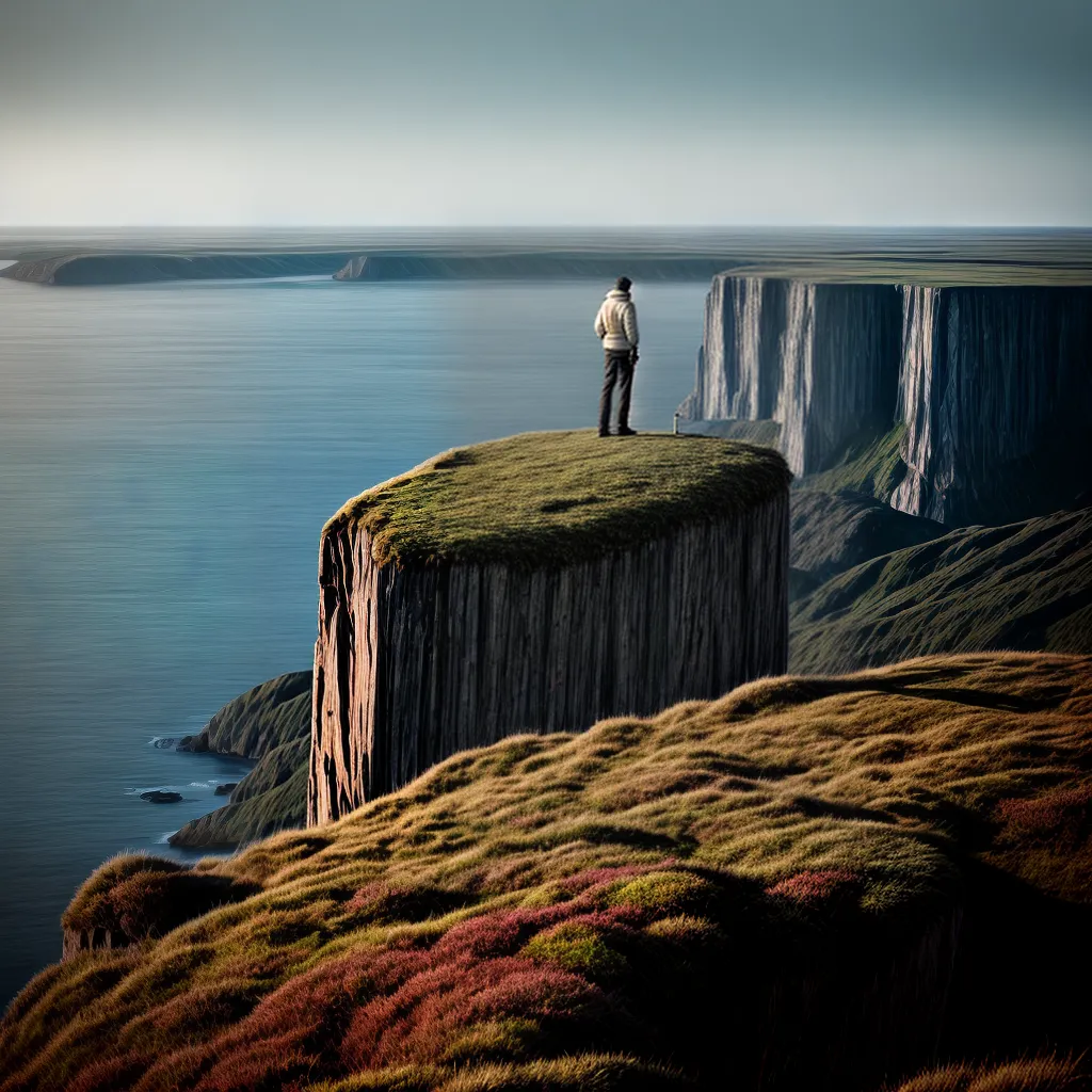 Fotos sonho isolamento emocional pessoa cliff mar